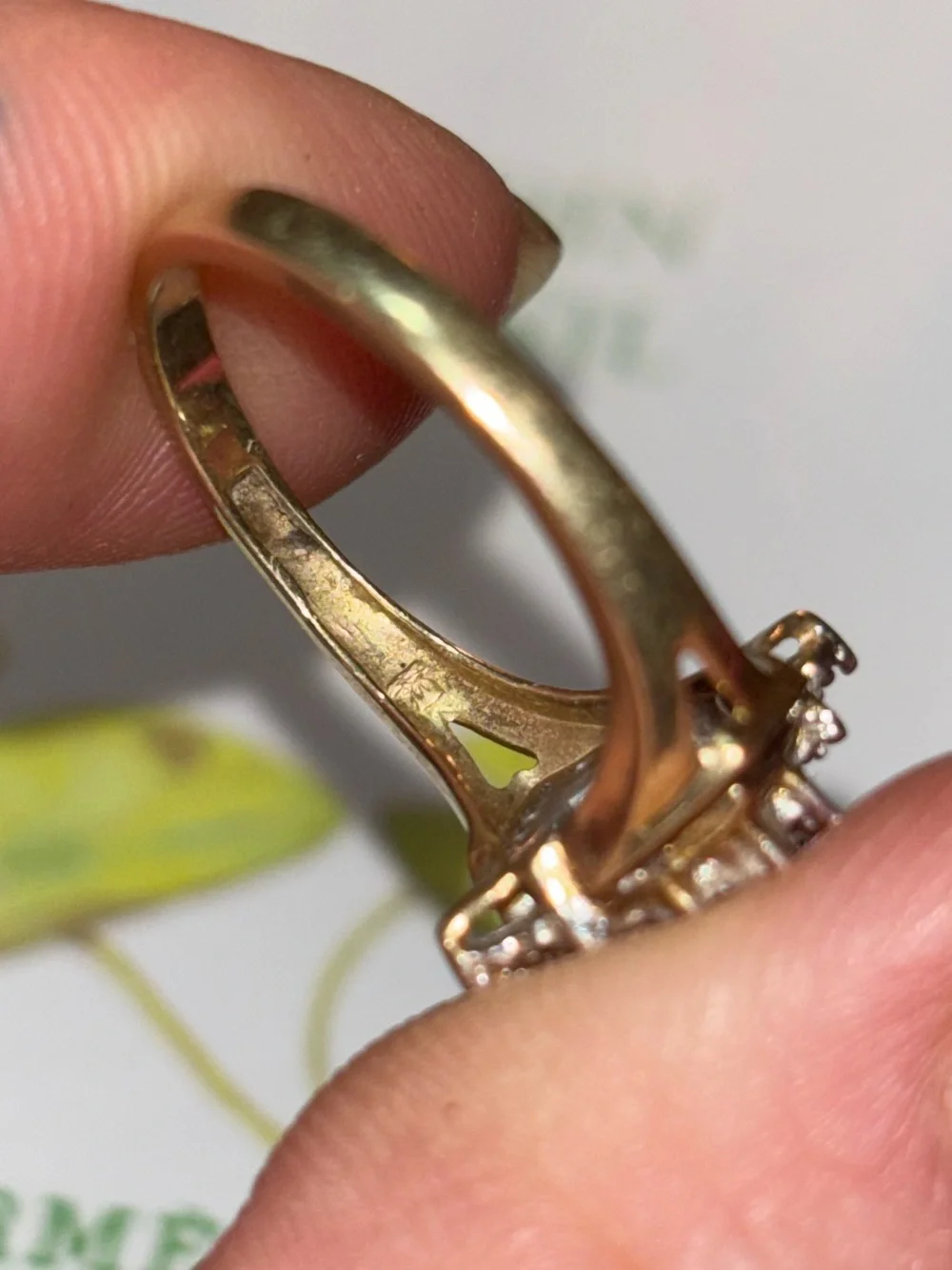 Vintage 10K Gold & Diamond Cocktail Ring